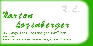 marton lozinberger business card